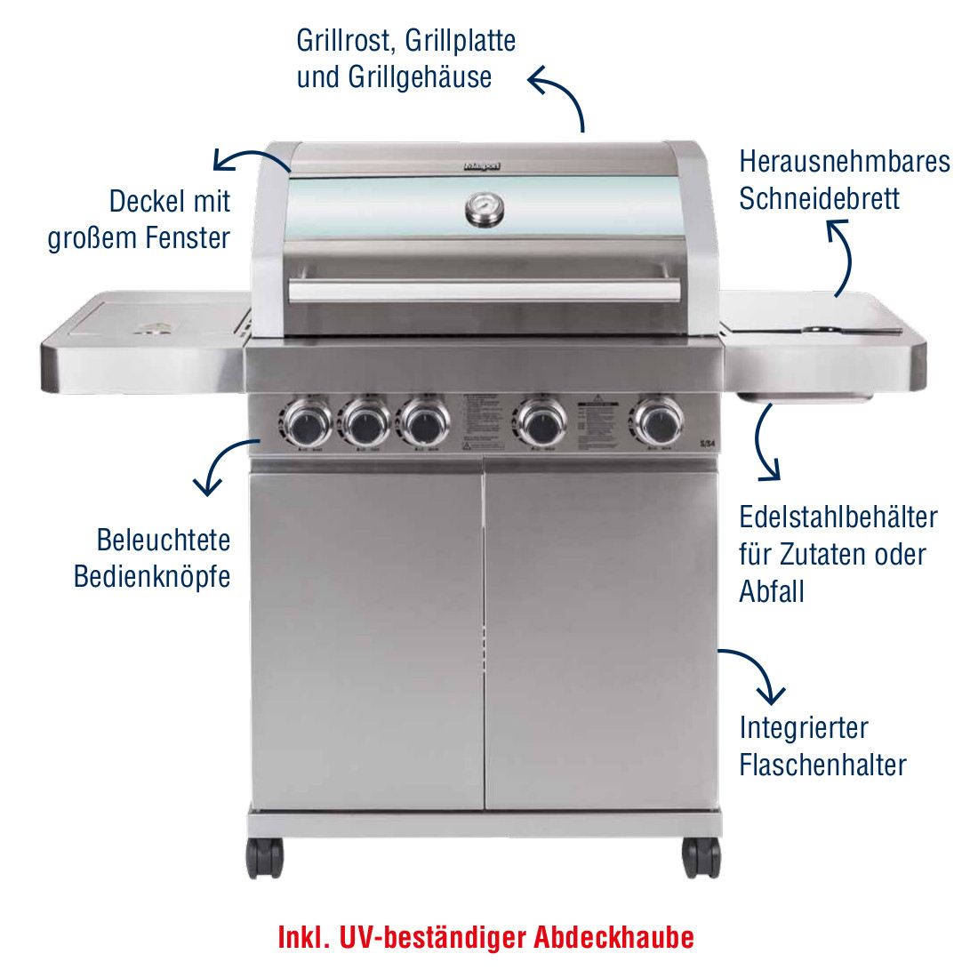 Masport S/S4 Gasgrill aus Edelstahl