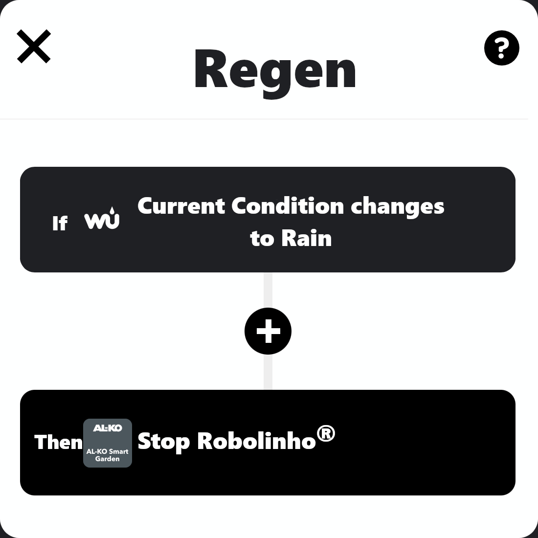 AL-KO Robolinho IFTTT_Wetter_Regen