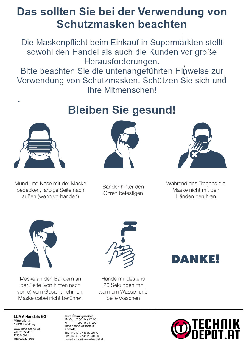 Technik-Depot.at Schutzmasken Mehrwertsteuerfrei kaufen - Mehrwertsteuerbefreiung für FFP2 Masken