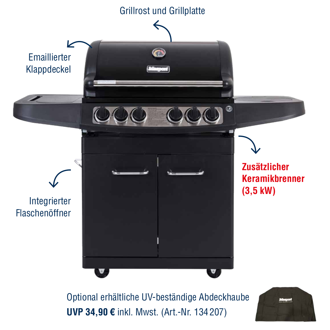 MASPORT Gasgrill Maestro Black